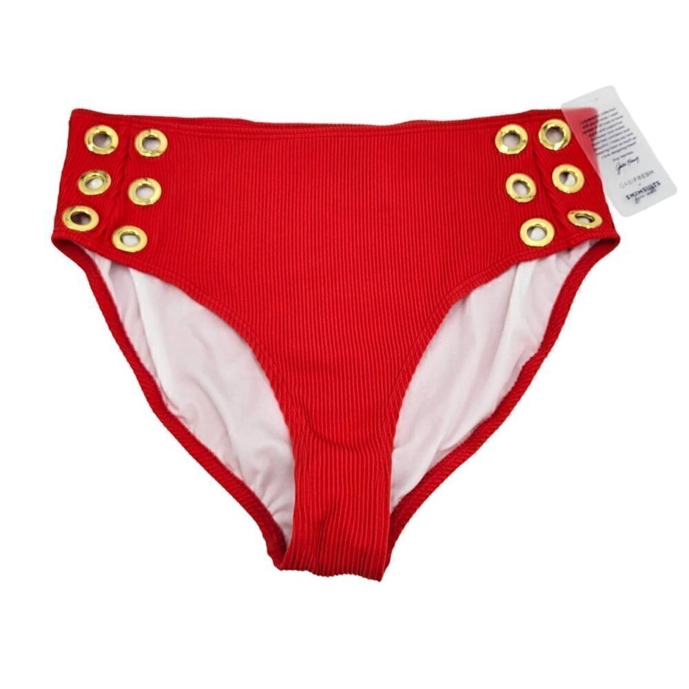 Gabi Fresh x Swimsuits For All Capture High-Waist Bikini Bottoms Red Women's 18